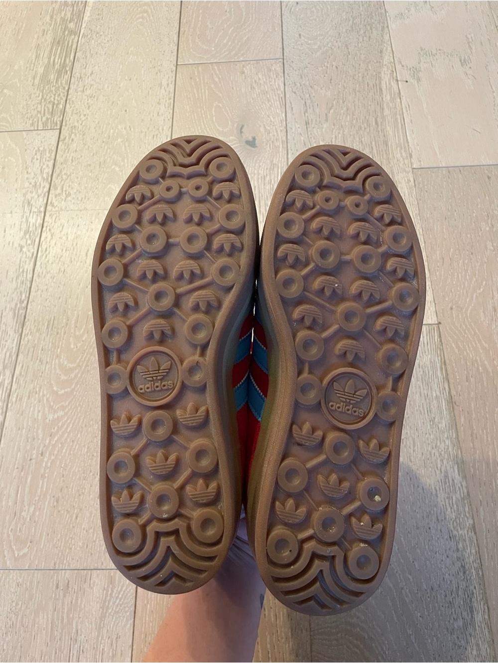 adidas Gazelle Platform Sneaker - Red with Blue Stripes - Picture 9 of 10